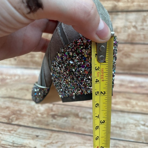 Sequins multicolor leather heels gray suede - Picture 11 of 13